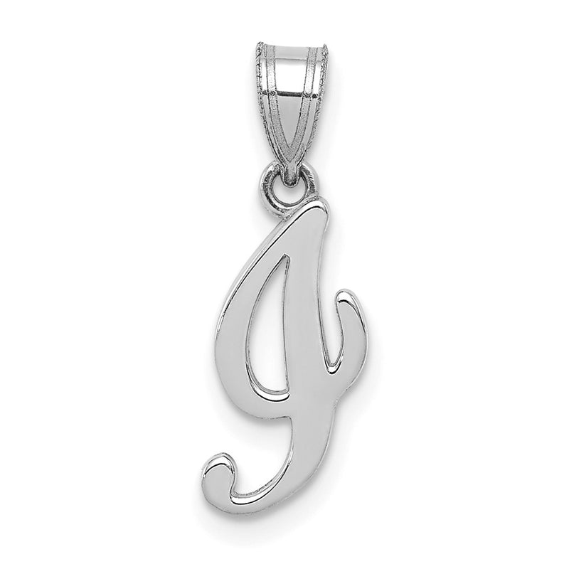 14k White GoldW White Gold Script Letter I Initial Pendant