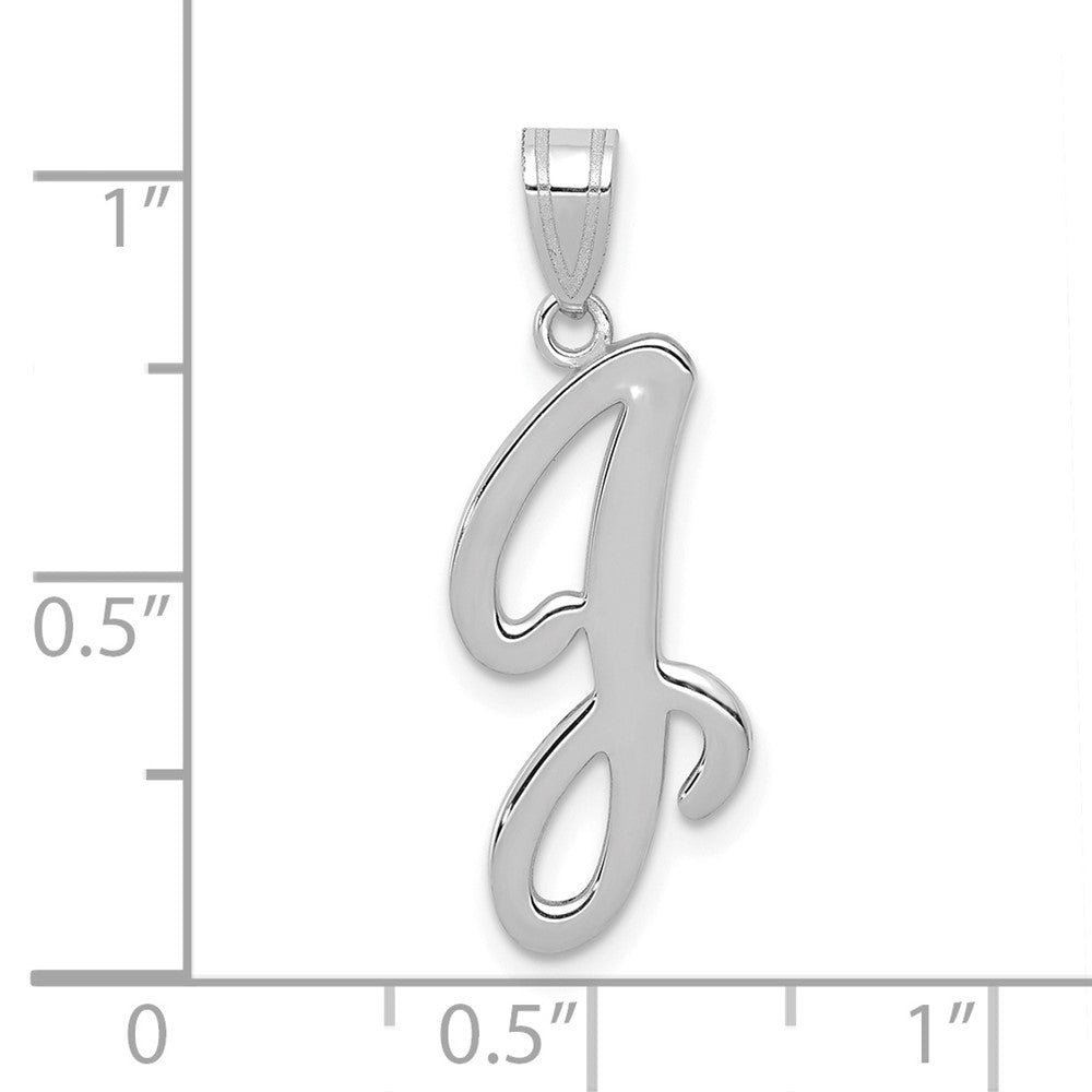 14k White GoldW White Gold Script Letter J Initial Pendant