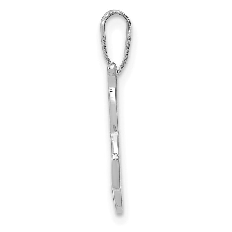 14k White GoldW White Gold Script Letter K Initial Pendant