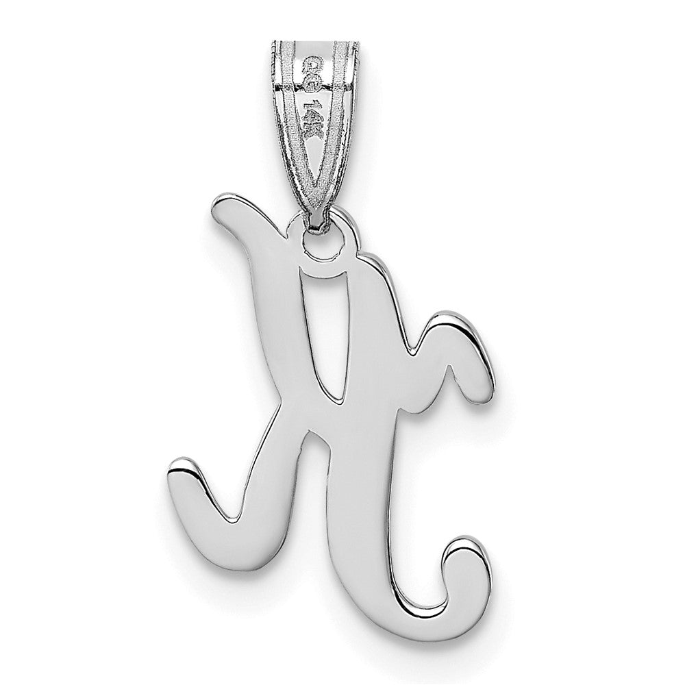 14k White GoldW White Gold Script Letter K Initial Pendant