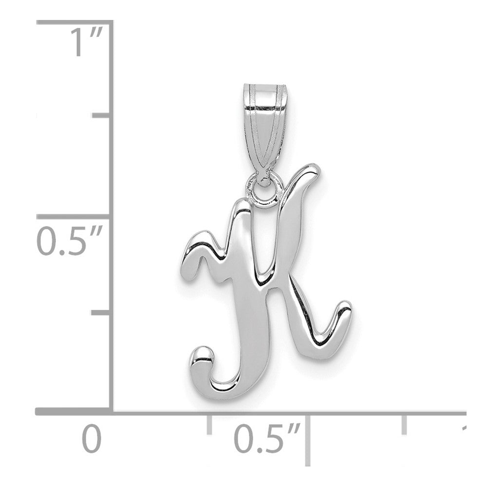 14k White GoldW White Gold Script Letter K Initial Pendant