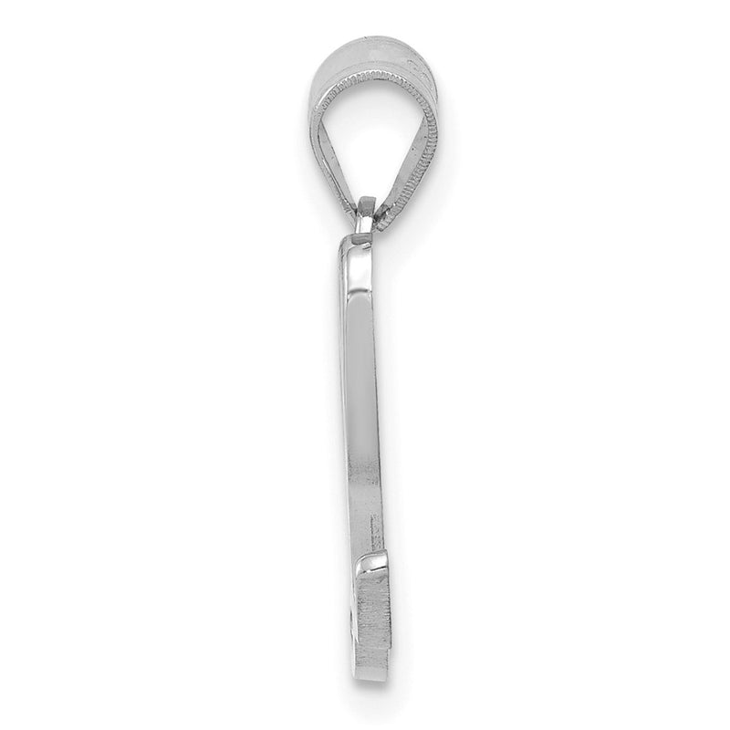 14k White GoldW White Gold Script Letter L Initial Pendant
