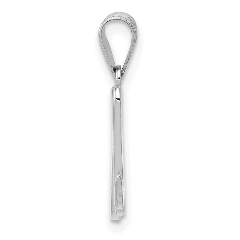 14k White GoldW White Gold Script Letter M Initial Pendant