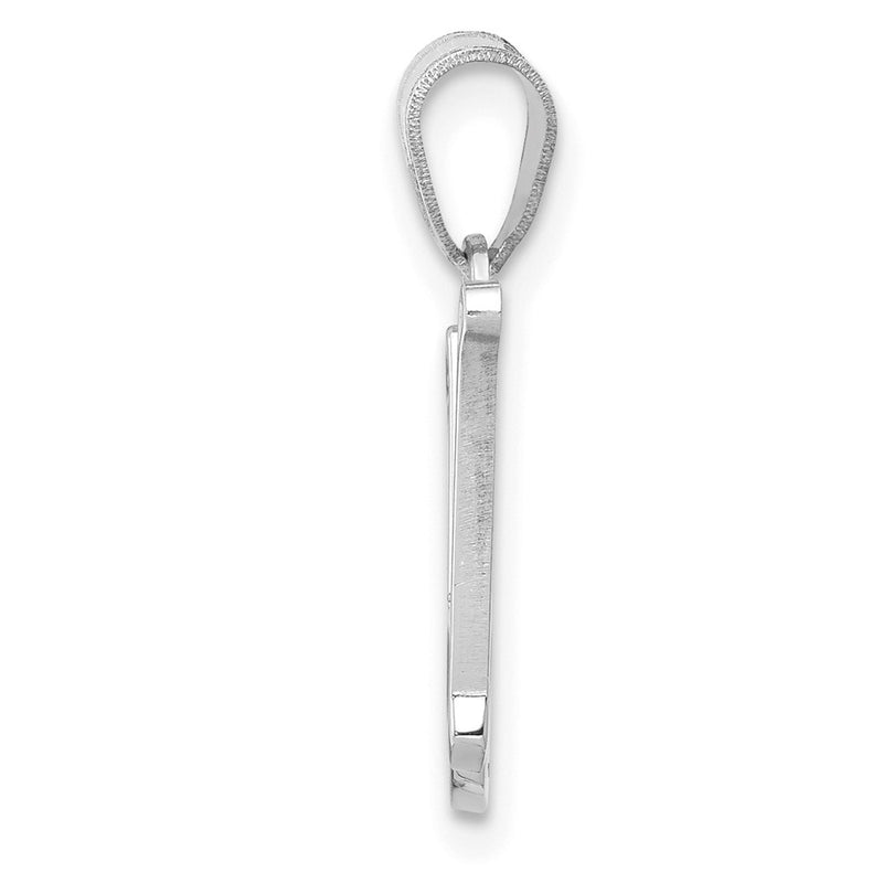 14k White GoldW White Gold Script Letter N Initial Pendant