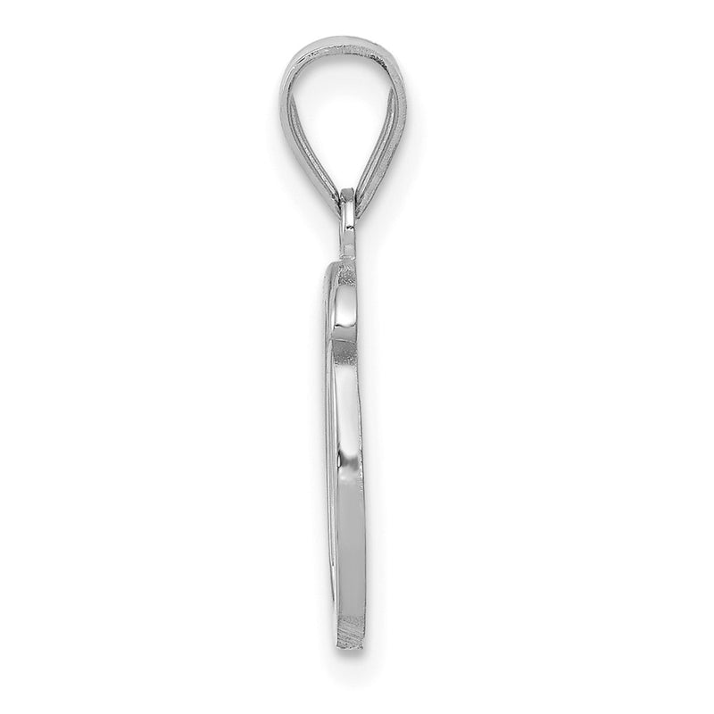 14k White GoldW White Gold Script Letter O Initial Pendant