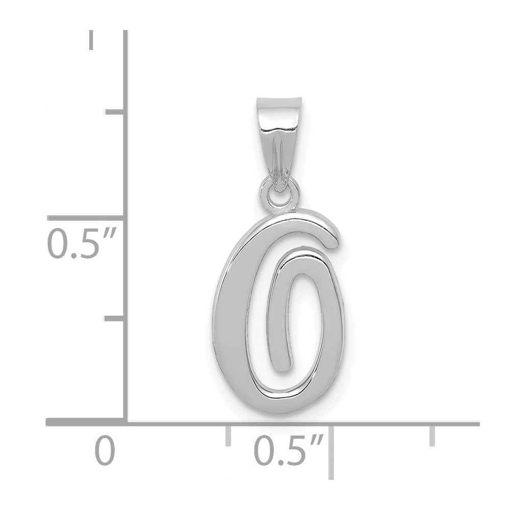 14k White GoldW White Gold Script Letter O Initial Pendant
