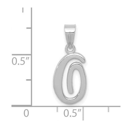 14k White GoldW White Gold Script Letter O Initial Pendant