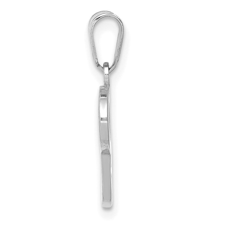 14k White GoldW White Gold Script Letter P Initial Pendant