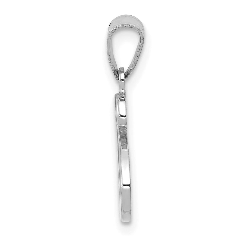 14k White GoldW White Gold Script Letter S Initial Pendant