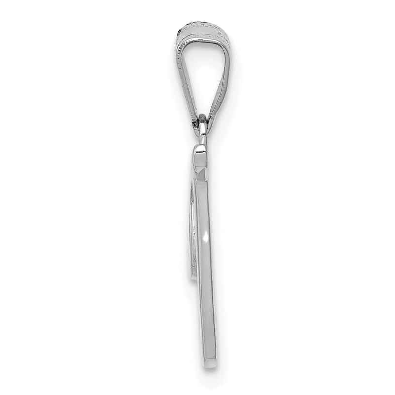 14k White GoldW White Gold Script Letter T Initial Pendant