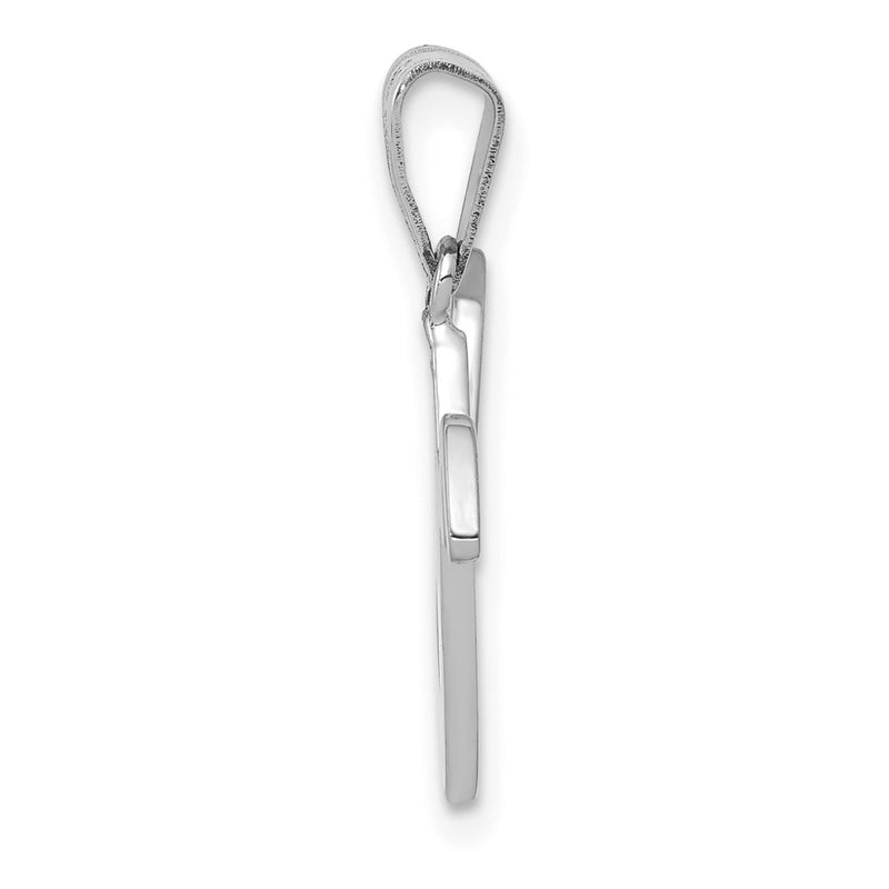 14k White GoldW White Gold Script Letter V Initial Pendant