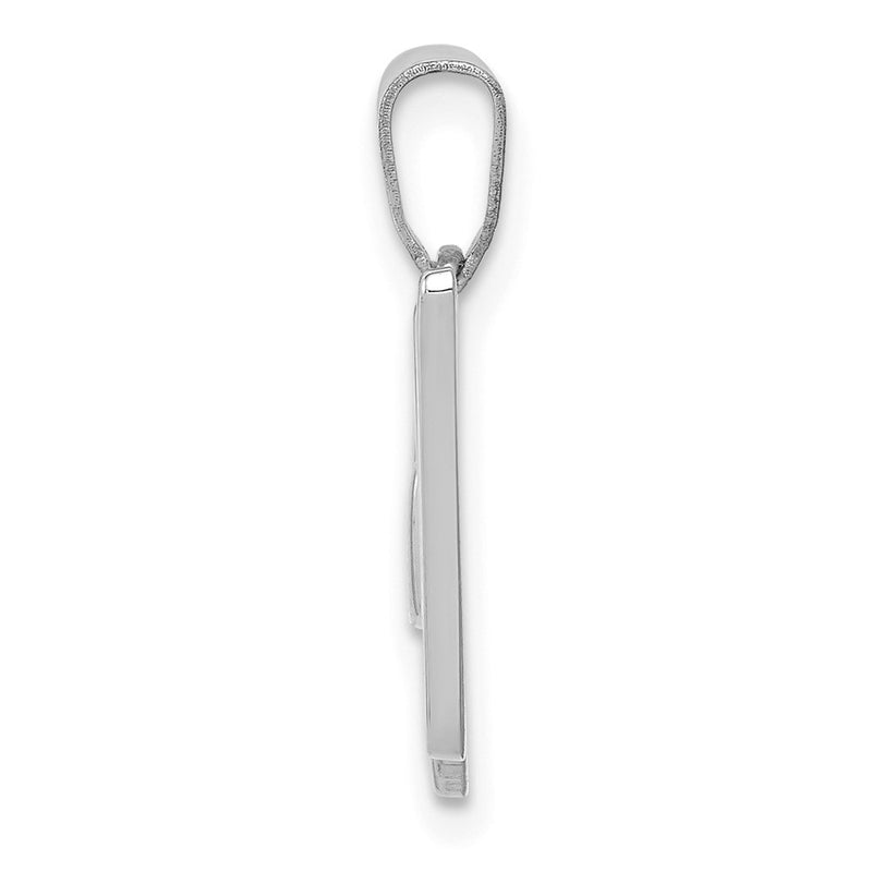 14k White GoldW White Gold Script Letter W Initial Pendant