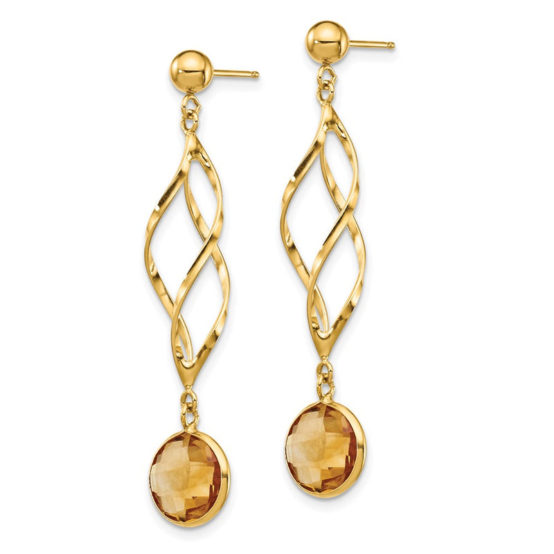 14K Citrine Swirl Post Earrings