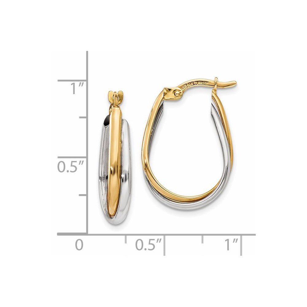 14k Two-tone Gold Double Hoop Earring