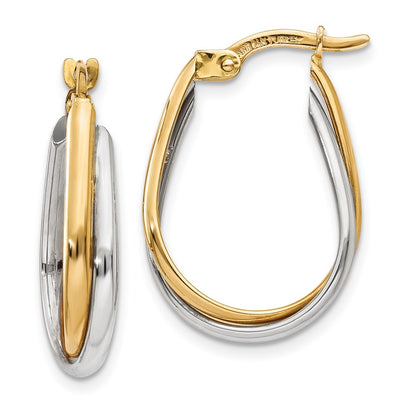 14k Two-tone Gold Double Hoop Earring