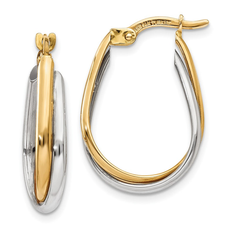 14k Two-tone Gold Double Hoop Earring