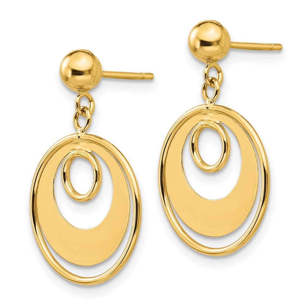 14k Yellow Gold Circle Post Earrings