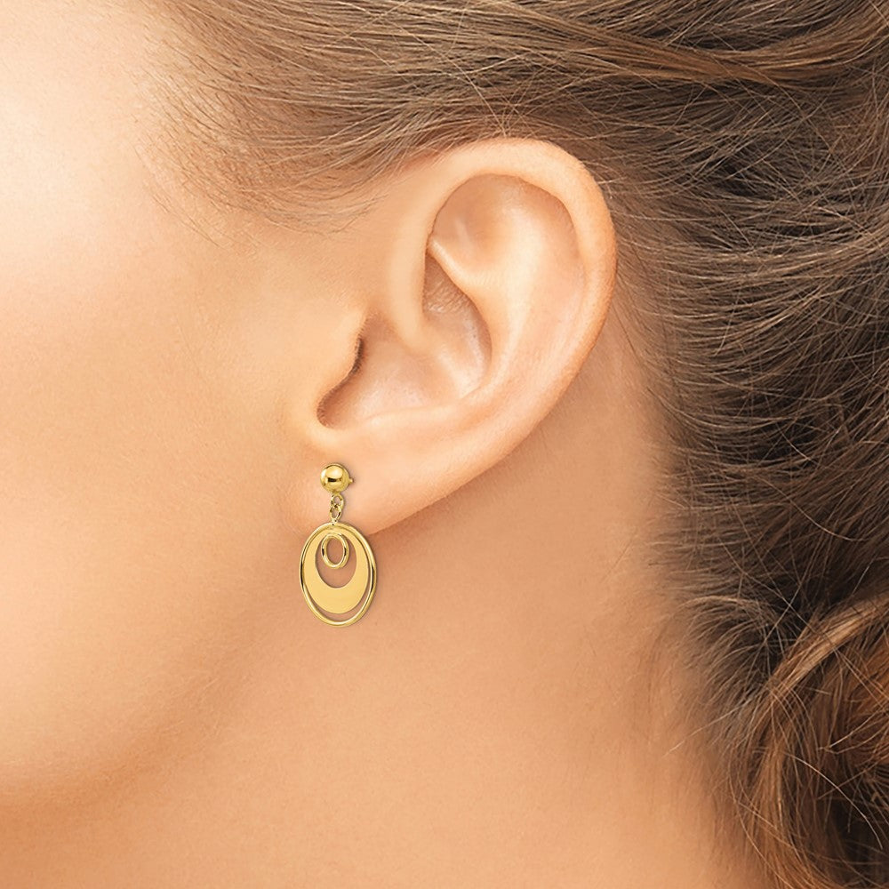 14k Yellow Gold Circle Post Earrings
