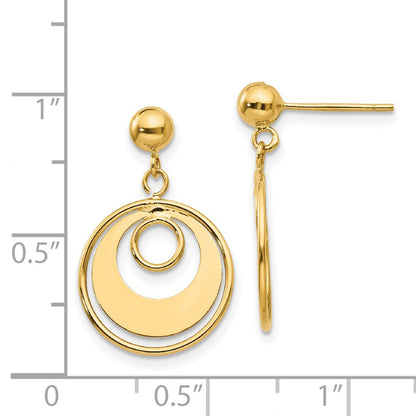 14k Yellow Gold Circle Post Earrings
