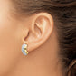 14k Yellow & Rhodium Gold w/ White Rhodium Diamond-cut Hinged Earrings