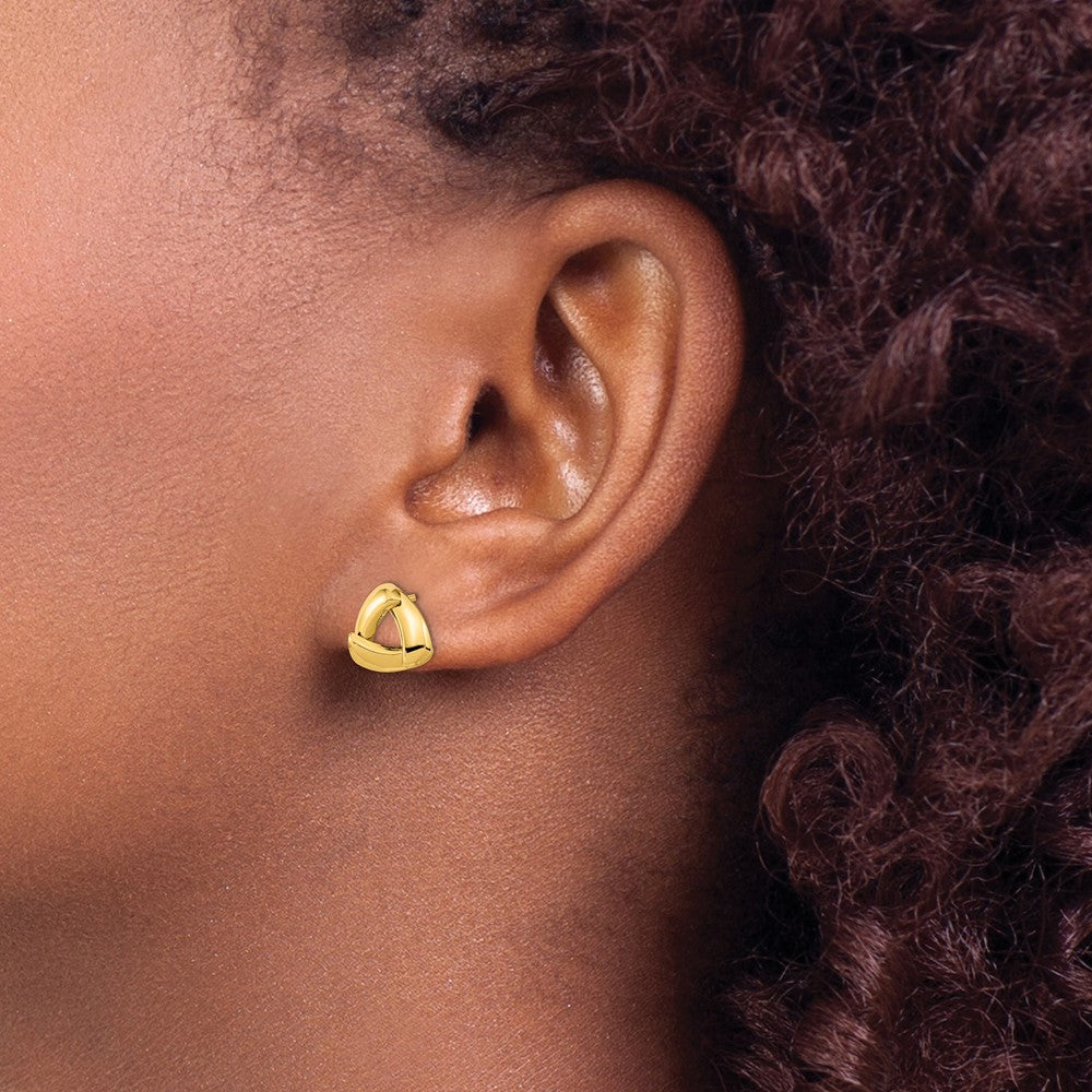 14k Yellow Gold Polished Triangle Post Earrings