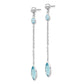 14k White Gold Blue Topaz Post Dangle Earrings