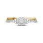 10k Yellow Gold Diamond Slender Wedding Bridal Engagement Ring Band Set 1/3 Cttw