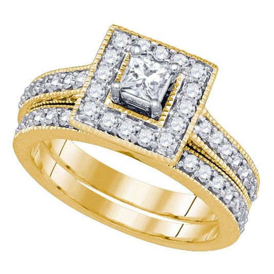 1 CT-Diamond 1/3CT-CPR BLISS  BRIDAL SETS SINGLE HALO