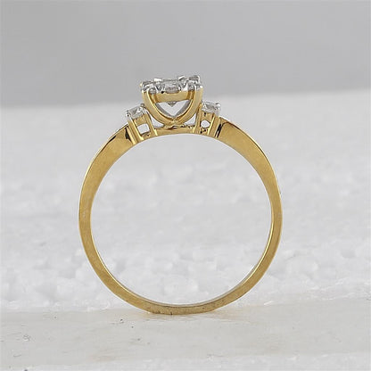 14k Yellow Gold Round Diamond Bridal Wedding Ring Set 5/8 Cttw