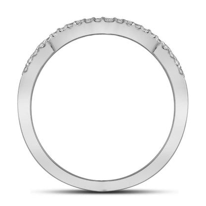 14k White Gold Princess Diamond Bridal Wedding Ring Set 1/3 Cttw