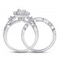 14k White Gold Round Diamond Halo Bridal Wedding Ring Set 1-3/4 Cttw (Certified)