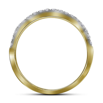 14k Yellow Gold Round Diamond Bridal Wedding Ring Set 1 Cttw