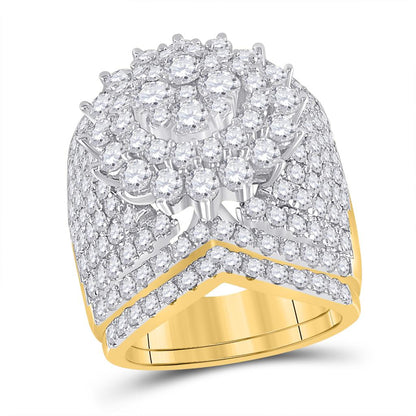 14k Yellow Gold Round Diamond Bridal Wedding Ring Set 5 Cttw