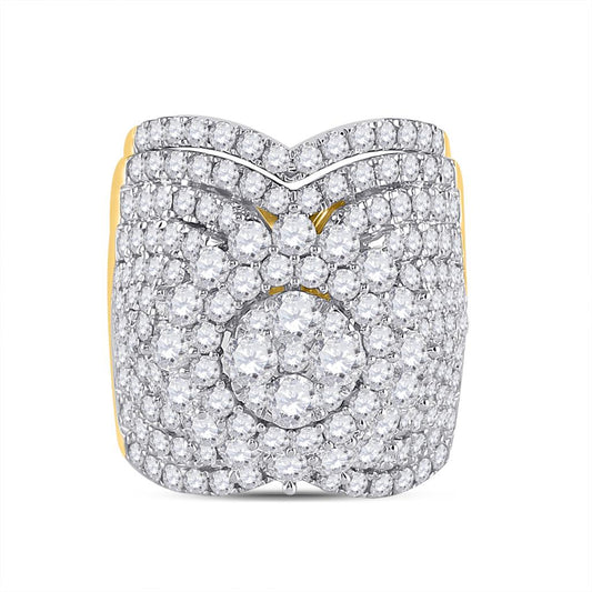 14k Yellow Gold Round Diamond Bridal Wedding Ring Set 5 Cttw