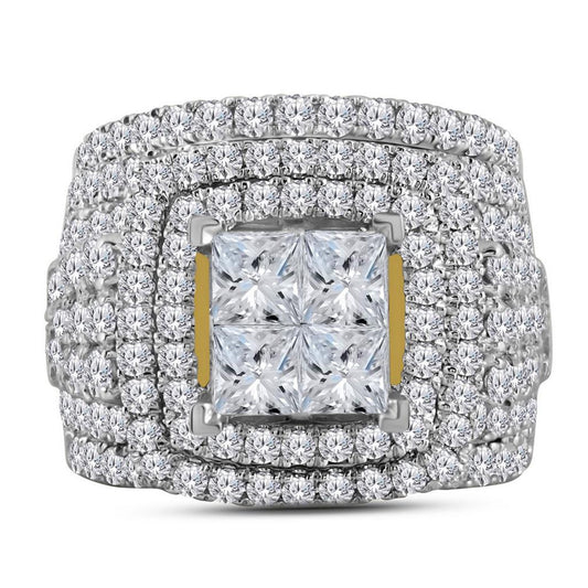 14k Yellow Gold Princess Diamond Bridal Wedding Ring Set 5 Cttw