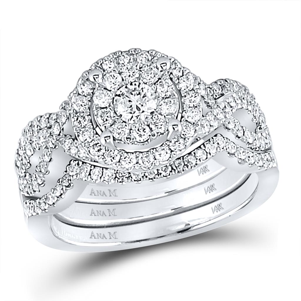 1 CT-Diamond 1/5CT-CRD BLISS  BRIDAL SETS DOUBLE HALO