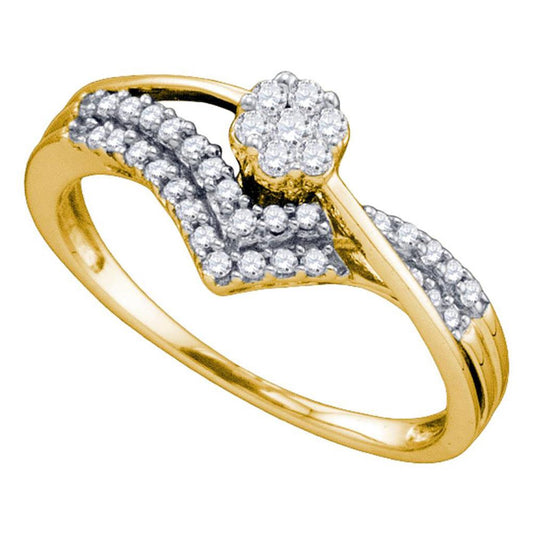 1/3CT-Diamond FLOWER FASHION RING