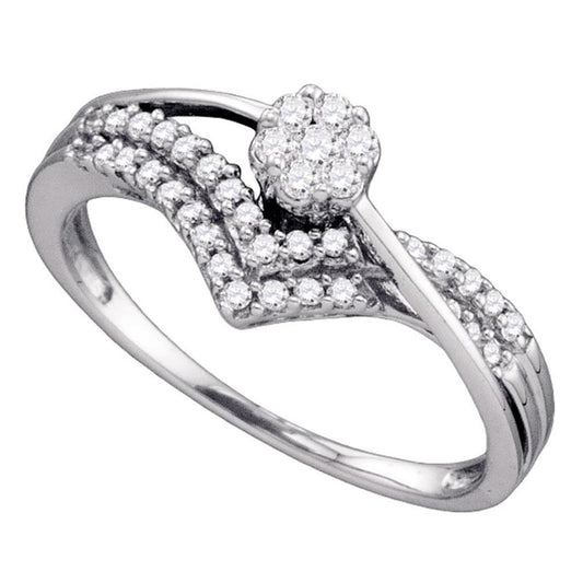 1/3CT-Diamond FLOWER FASHION RING