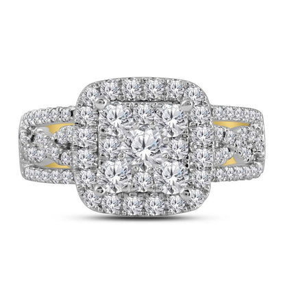 14k Yellow Gold Diamond Bridal Engagement Ring 1-1/2 Cttw