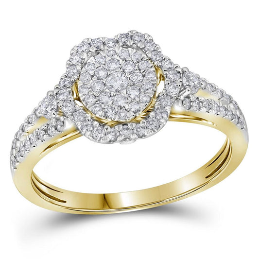 14k Yellow Gold Diamond Bridal Engagement Ring 5/8 Cttw