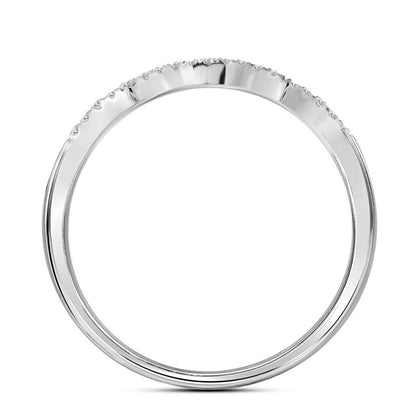 14k White Gold Princess Diamond Bridal Wedding Ring Set 1/2 Cttw