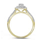 14k Yellow Gold Round Diamond Double Halo Bridal Wedding Ring Set 1 Cttw (Certified)