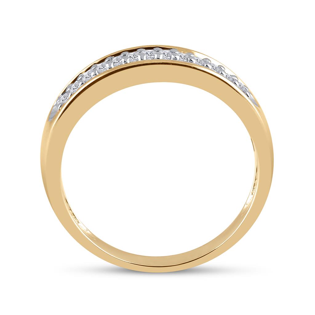 10k Yellow Gold Round Diamond Bridal Wedding Ring Set 1/4 Cttw