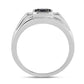 Sterling Silver Round Black Diamond Solitaire Ring 1/2 Cttw