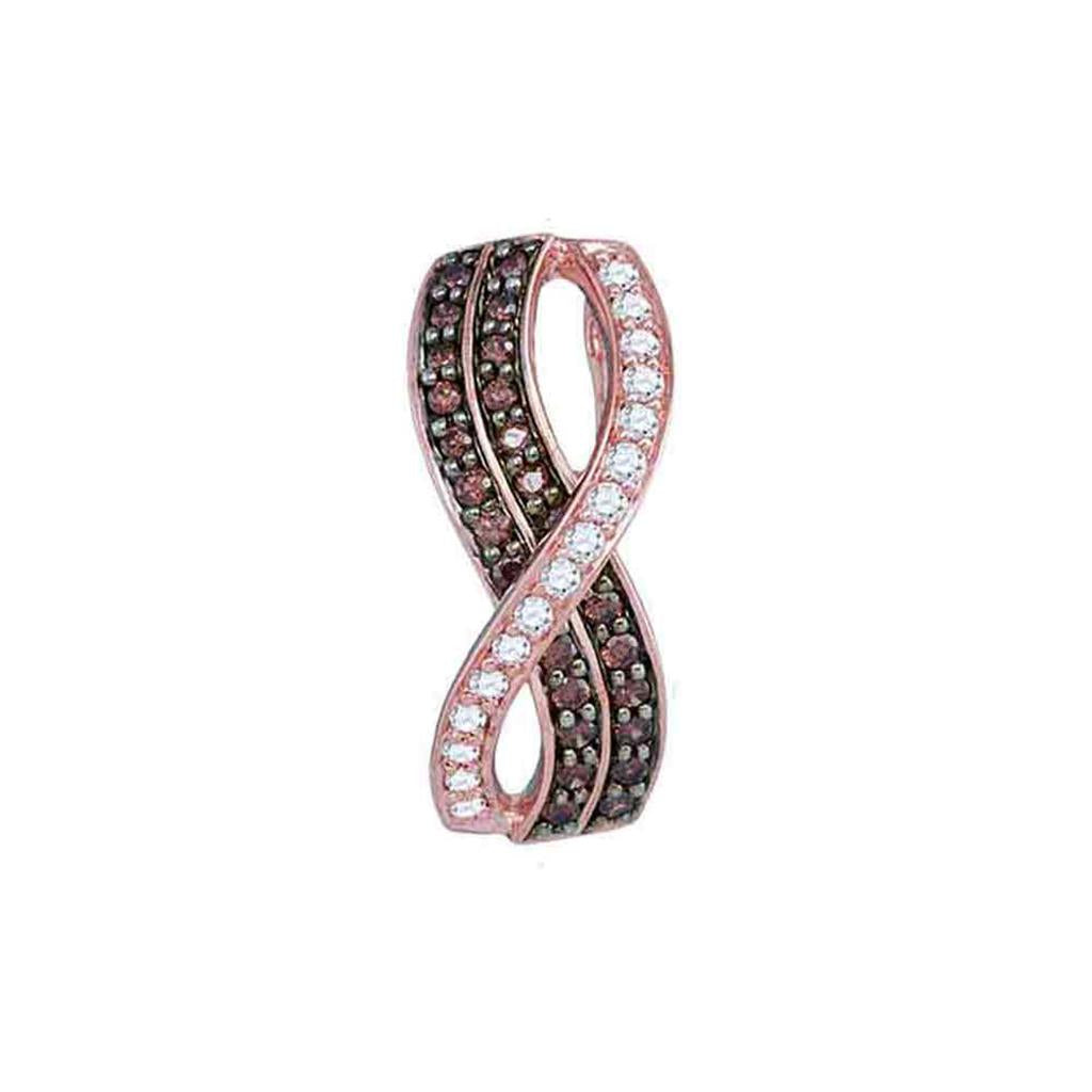 10k Rose Gold Round Brown Diamond Fashion Pendant 1/2 Cttw