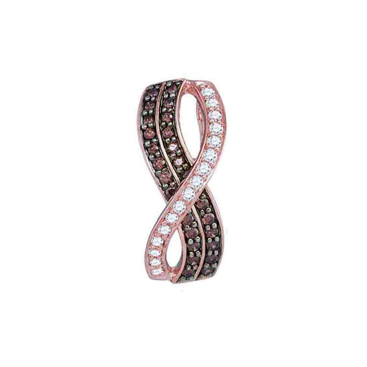 10k Rose Gold Round Brown Diamond Fashion Pendant 1/2 Cttw