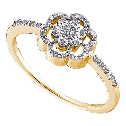 1/10CTW-Diamond FLOWER RING