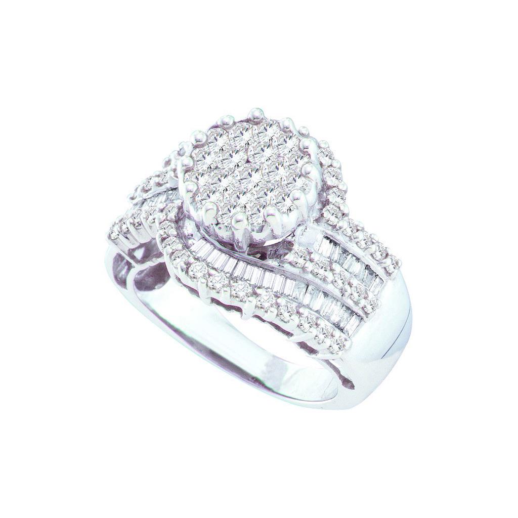 1 3/4CTW-Diamond FLOWER BRIDAL RING