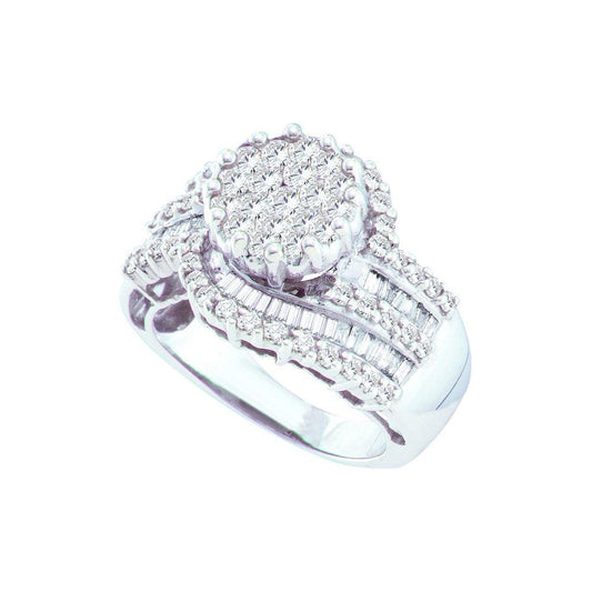 1 3/4CTW-Diamond FLOWER BRIDAL RING