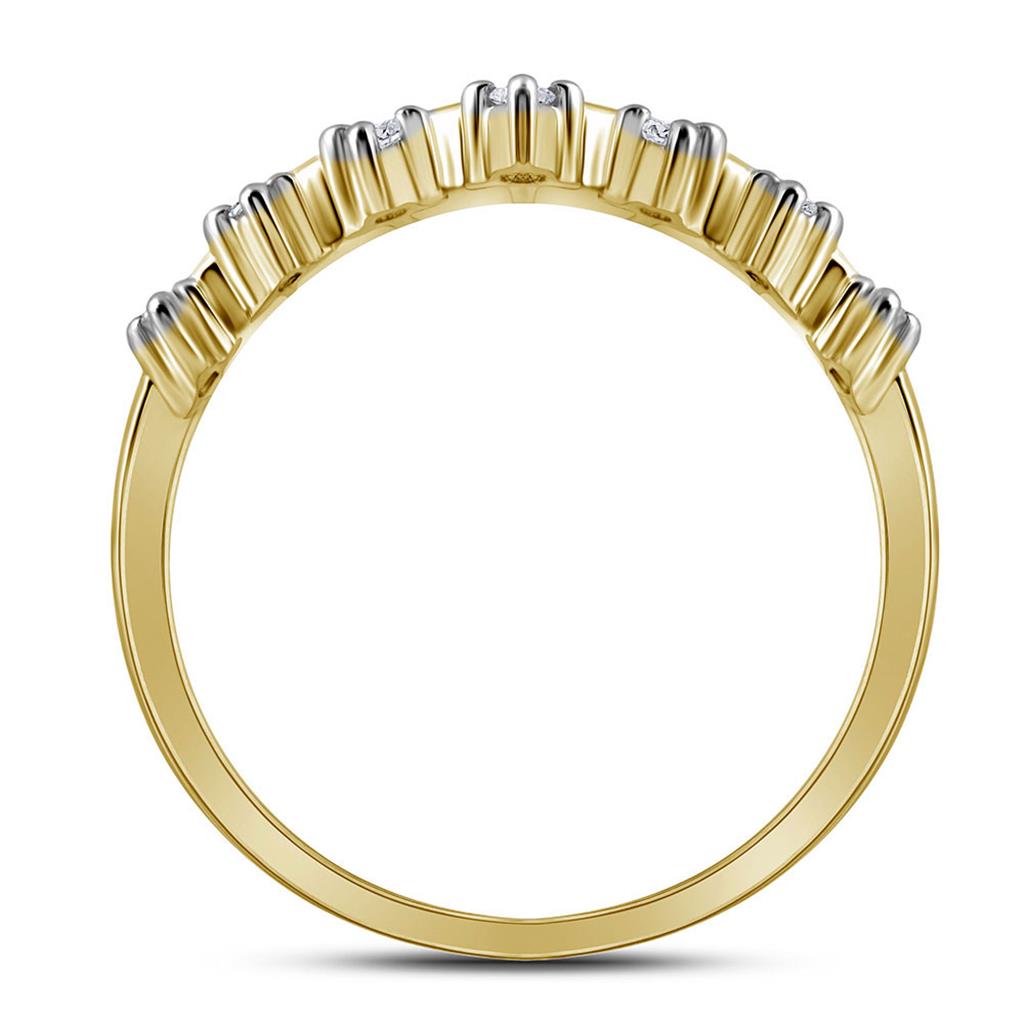 10k Yellow Gold Round Diamond Crown Tiara Band Ring 1/5 Cttw